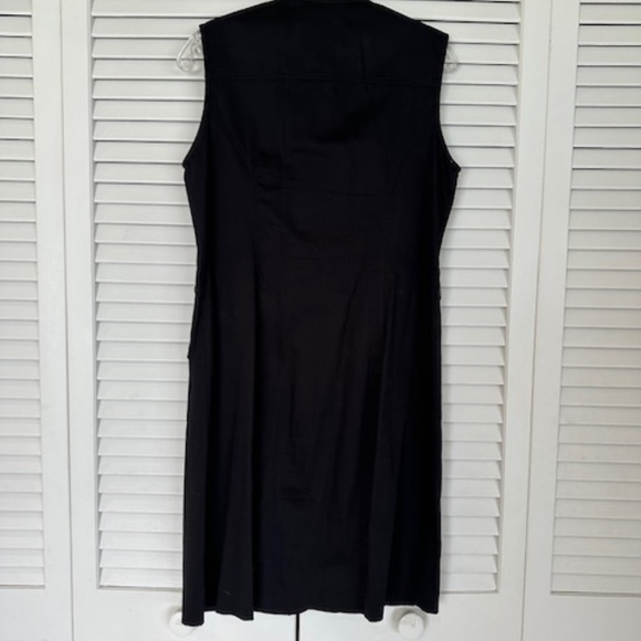 WOMEN'S LEMMIE FOR NINA LEONARD FRONT BUTTON BLACK DRESS WITH BELT,  SIZE: 8. - Picture 9 of 13
